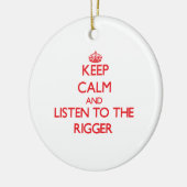 Houd Kalm en luister naar de grotere Keramisch Ornament (Links)