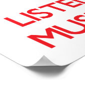 Houd kalm en luister naar de muzieknoleraar poster (Hoek)