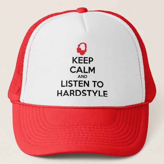 Houd kalm en luister naar Hardstyle Trucker Pet (Voorkant)