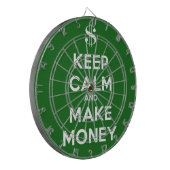 Houd kalm en maak geld dartbord (Voorkant Links)