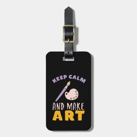 Houd kalm en maak Kunstschilderende Kunstschilders Bagagelabel (Voorkant verticaal)