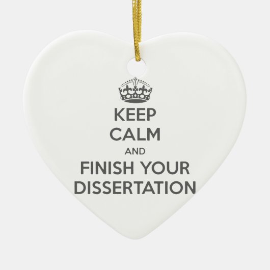 Houd kalm en maak uw Dissertation af Keramisch Ornament (Voorkant)