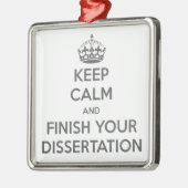 Houd kalm en maak uw Dissertation af Metalen Ornament (Links)