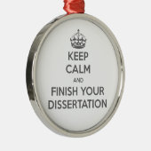 Houd kalm en maak uw Dissertation af Metalen Ornament (Rechts)