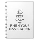 Houd kalm en maak uw Dissertation af Notitieboek (Voorkant)