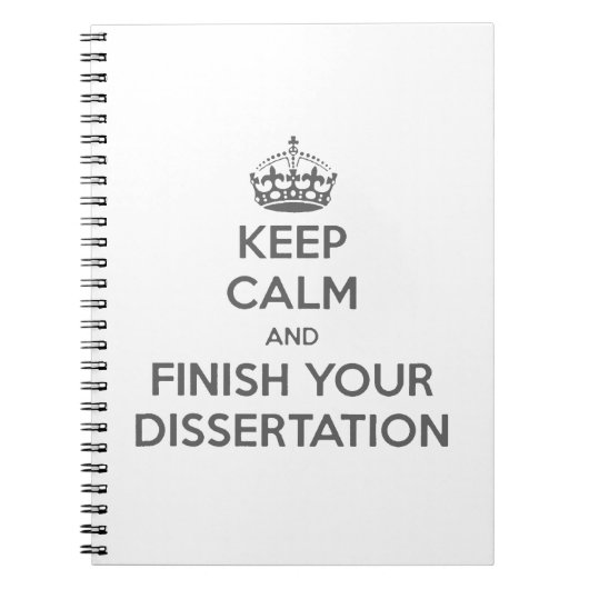 Houd kalm en maak uw Dissertation af Notitieboek (Voorkant)