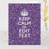 Houd Kalm en Mauve Paars Kaart (Gele Bloem)