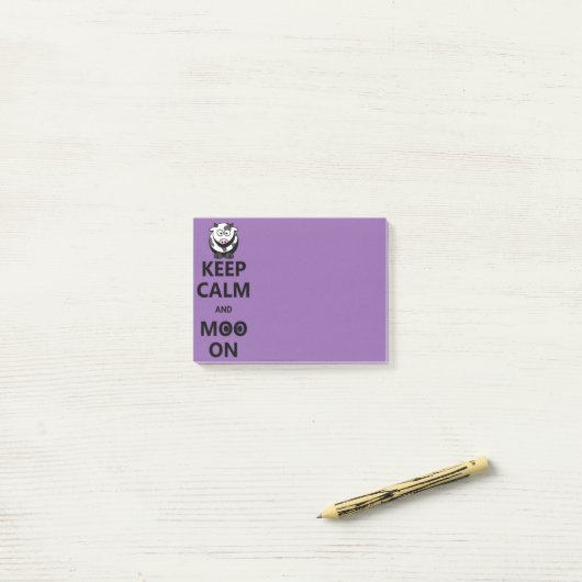 Houd kalm en Moo On - Funny Quote Post-it® Notes (Op bureau)