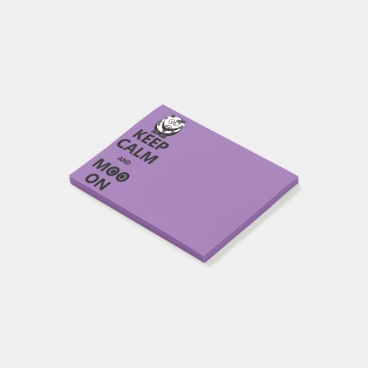 Houd kalm en Moo On - Funny Quote Post-it® Notes (Schuin)