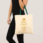 Houd kalm en naai op gele Canvas tas (Voorkant (product))