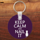 Houd kalm en nagel het (nagellak) sleutelhanger (Voorkant)