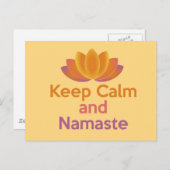 Houd Kalm en Namaste - Zen, Yoga, ontspant Briefkaart (Voorkant / Achterkant)