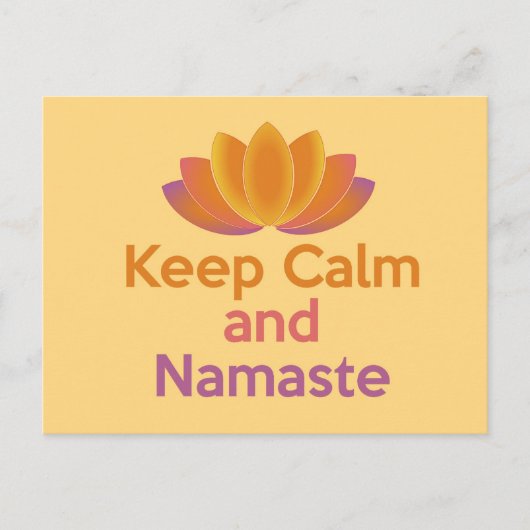 Houd Kalm en Namaste - Zen, Yoga, ontspant Briefkaart (Voorkant)