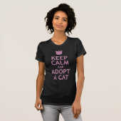 Houd kalm en neem een kat aan t-shirt (Voorkant volledig)