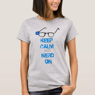 Houd kalm en nerd aan t-shirt