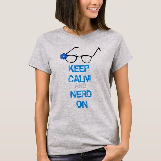 Houd kalm en nerd aan t-shirt (Voorkant)
