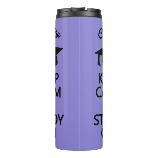 Houd kalm en onderzoek op aangepaste naam en kleur thermosbeker (Achterkant)