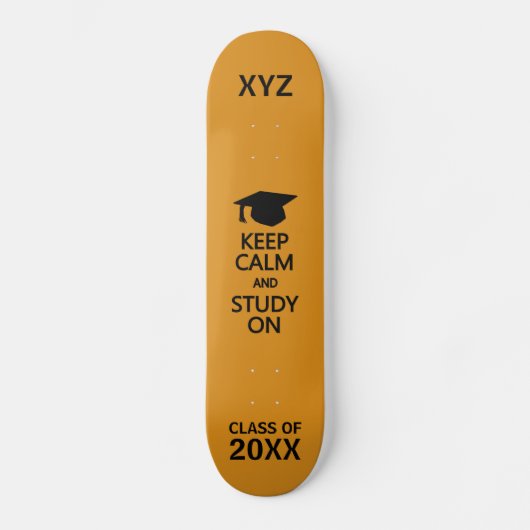Houd kalm en onderzoek op aangepaste skateboards (Voorkant)