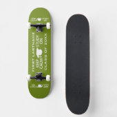 Houd kalm en onderzoek op aangepaste skateboards (Voorkant)