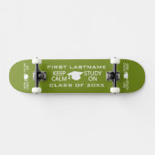 Houd kalm en onderzoek op aangepaste skateboards (Horizontaal)