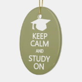 Houd kalm en onderzoek op aangepaste versiering keramisch ornament (Links)