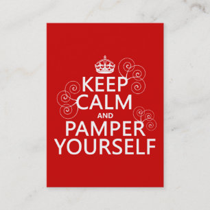 Houd kalm en Pamper zelf (om het even welke kleur) Visitekaartje