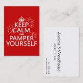 Houd kalm en Pamper zelf (om het even welke kleur) Visitekaartje (Voorkant / Achterkant)