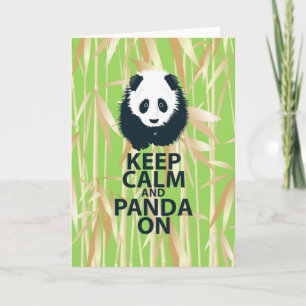 Houd Kalm en Panda op de Originele Gift van de Kaart