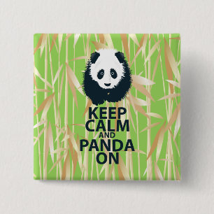 Houd kalm en pandemie op originele afdruk van ontw vierkante button 5,1 cm