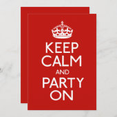 Houd kalm en partij aan kaart (Voorkant / Achterkant)