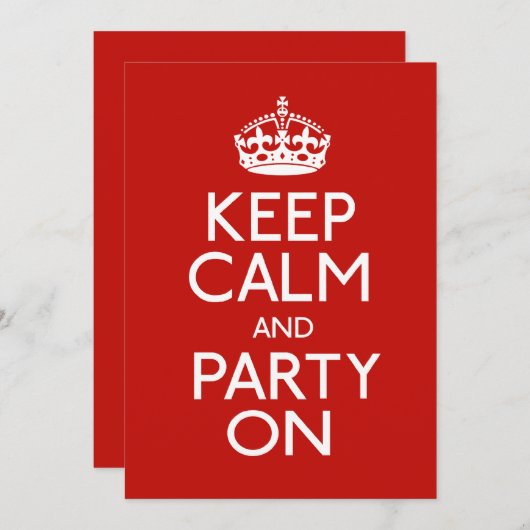 Houd kalm en partij aan kaart (Voorkant / Achterkant)