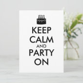 Houd kalm en Partij bij de Sjabloon Invitaties Kaart (Staand voorkant)