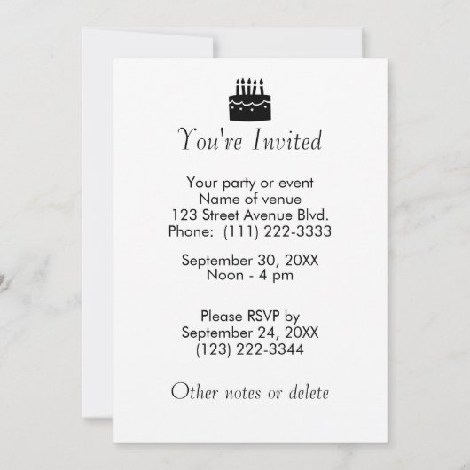 Houd kalm en Partij bij de Sjabloon Invitaties Kaart (Achterkant)