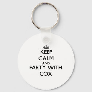 Houd kalm en Partij met Cox Sleutelhanger
