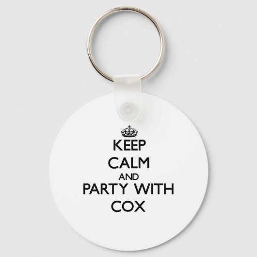 Houd kalm en Partij met Cox Sleutelhanger (Voorkant)