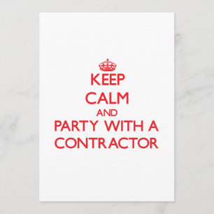 Houd kalm en Partij met een Contractant Kaart
