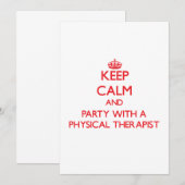 Houd kalm en Partij met een Fysieke Therapist Kaart (Voorkant / Achterkant)