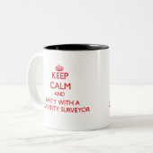 Houd kalm en Partij met een Kwantitatieve Controle Tweekleurige Koffiemok (Voorkant links)