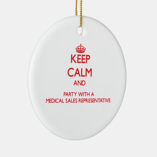 Houd kalm en Partij met een Medische Vertegenwoord Keramisch Ornament (Rechts)