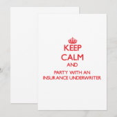 Houd kalm en Partij met een Onderschrijver van de  Kaart (Voorkant / Achterkant)