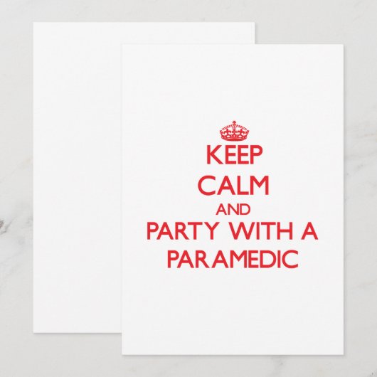 Houd kalm en Partij met een Paramedische Kaart (Voorkant / Achterkant)