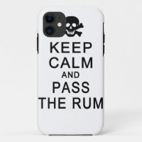 Houd kalm en pas de rum iPhone case-maate over