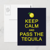 Houd kalm en pas het briefkaart Tequila over, pas  (Voorkant / Achterkant)