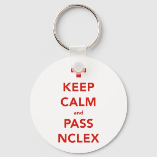 Houd kalm en pas NCLEX-Button door Sleutelhanger (Voorkant)