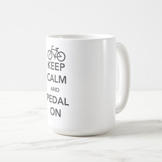 Houd kalm en pedaal aan koffiemok (Voorkant rechts)