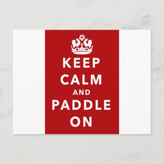 Houd Kalm en Peddel Briefkaart (Voorkant)