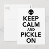 Houd kalm en pikken op Pickleball Briefkaart (Voorkant / Achterkant)