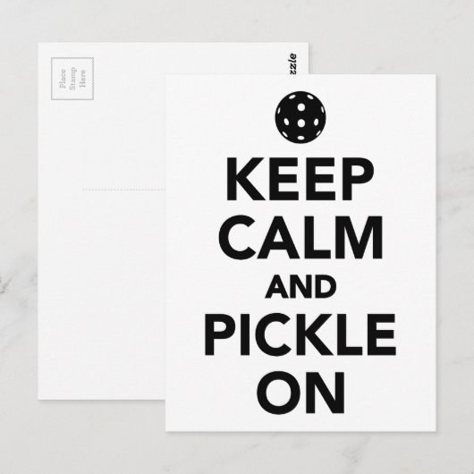 Houd kalm en pikken op Pickleball Briefkaart (Voorkant / Achterkant)