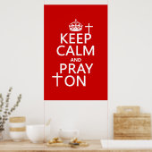 Houd kalm en Praag aan - alle beschikbare kleuren Poster (Keuken)