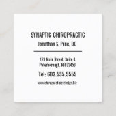 Houd kalm en profiteer van aangepaste chiropractis vierkante visitekaartje (Achterkant)